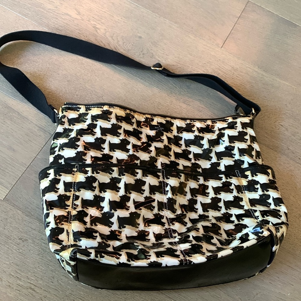 Kate Spade Scotty dog diaper bag black and cream